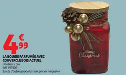 Auchan La bougie parfumée avec couvercle bois actuel offre