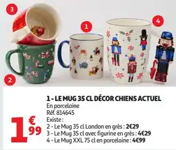 Auchan 1 le mug 35 cl décor chiens actuel offre