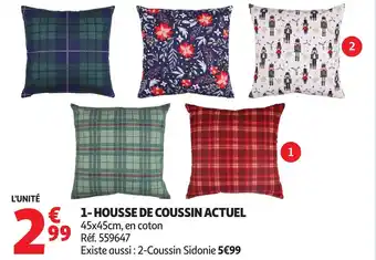 Auchan 1 housse de coussin actuel offre