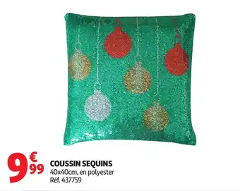 Auchan Coussin sequins offre