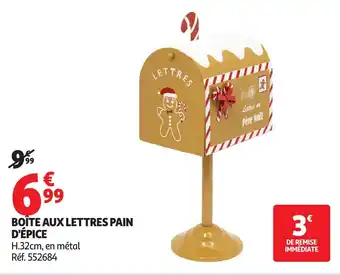 Auchan Boîte aux lettres pain d'épice offre