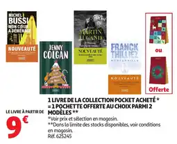 Auchan 1 livre de la collection pocket acheté 1 pochette offerte au choix parmi 2 modeles offre