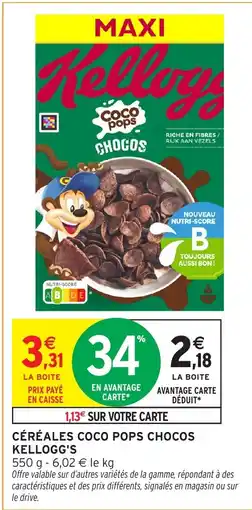 Intermarché Hyper Céréales coco pops chocos kellogg's offre