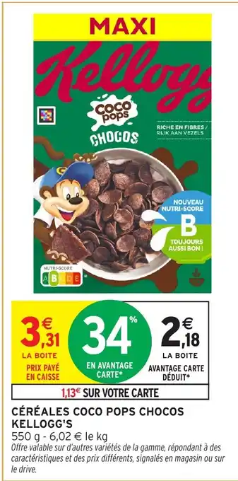 Intermarché Hyper Céréales coco pops chocos kellogg's offre