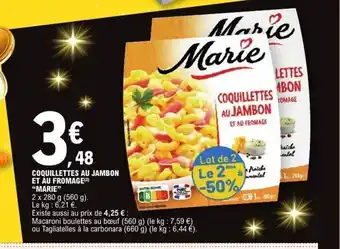 E.Leclerc MARIE Coquillettes au jambon et au fromage offre