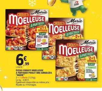 E.Leclerc MARIE Pizzas crousti moelleuse à partager poulet bbq surgelées offre
