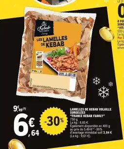 E.Leclerc FRANCE KEBAB FAMILY Lamelles de kebab volaille surgelées offre