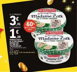 E.Leclerc MADAME LOÏK Fromage fouetté ail & fines herbes offre