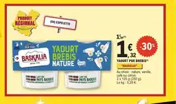 E.Leclerc BASKALIA Yaourt pur brebis offre