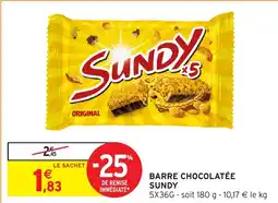 Intermarché Hyper Barre chocolatée sundy offre