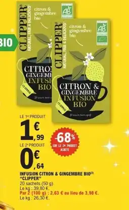 E.Leclerc CLIPPER Infusion citron & gingembre bio offre