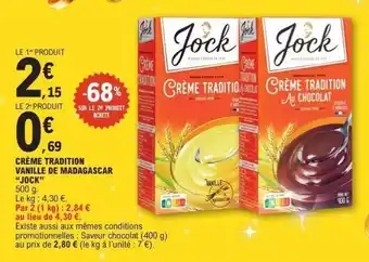 E.Leclerc JOCK Crème tradition vanille de madagascar offre