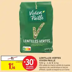 Intermarché Hyper Lentilles vertes vivien paille offre