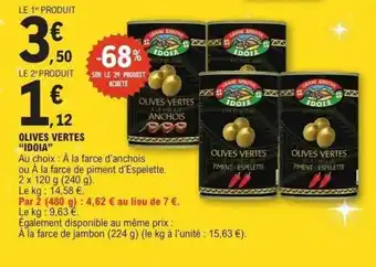 E.Leclerc IDOIA Olives vertes offre