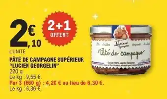 E.Leclerc LUCIEN GEORGELIN Pâté de campagne supérieur offre