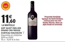 Intermarché Hyper Aop saint emilion grand cru rouge château mauvezin offre