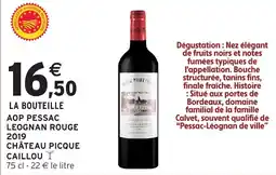 Intermarché Hyper Aop pessac leognan rouge 2019 château picque caillou offre