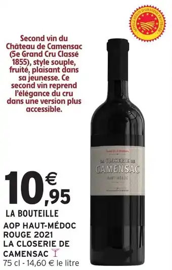 Intermarché Hyper Aop haut médoc rouge 2021 la closerie de camensac offre