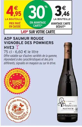 Intermarché Hyper Aop saumur rouge vignoble des pommiers hve3 offre