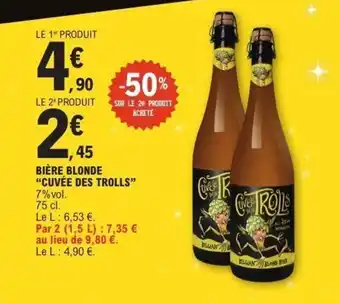 E.Leclerc CUVÉE DES TROLLS Bière blonde offre