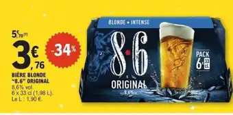 E.Leclerc 8.6 ORIGINAL Bière blonde offre