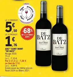 E.Leclerc DE BATZ Aoc saint mont offre