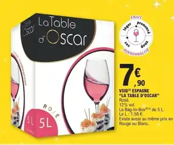 E.Leclerc LA TABLE D'OSCAR Vsig espagne offre