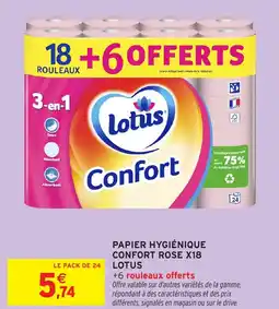 Intermarché Hyper Papier hygiénique confort rose x18 lotus offre