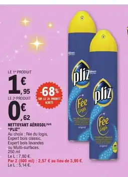 E.Leclerc PLIZ Nettoyant aérosol offre
