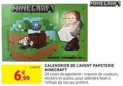 Intermarché Hyper Calendrier de l'avent papeterie minecraft offre