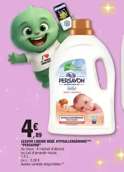 E.Leclerc PERSAVON Lessive liquide bébé hypoallergénique offre