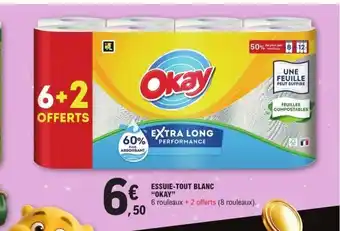 E.Leclerc OKAY Essuie-tout blanc offre
