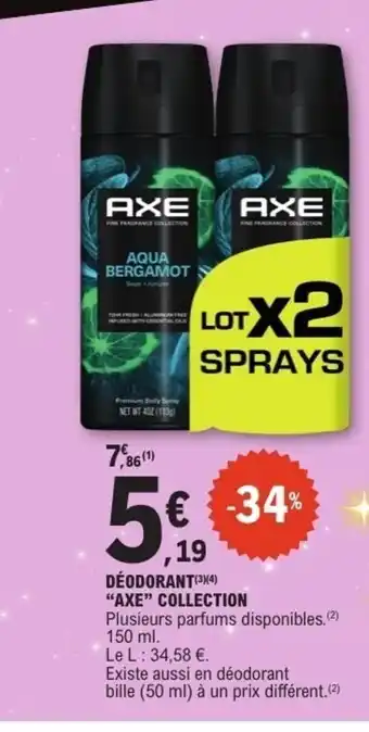 E.Leclerc AXE Déodorant collection offre
