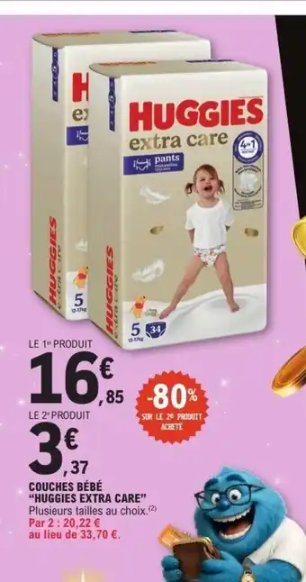 E.Leclerc HUGGIES EXTRA CARE Couches bébé offre
