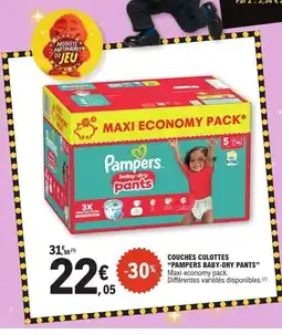 E.Leclerc PAMPERS BABY-DRY PANTS Couches culottes offre