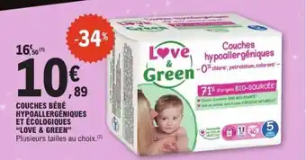 E.Leclerc LOVE & GREEN Couches bébé hypoallergéniques et écologiques offre