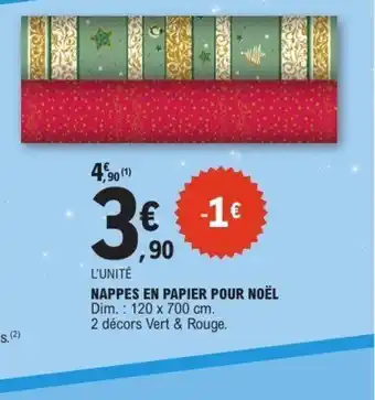 E.Leclerc Nappes en papier pour noël offre