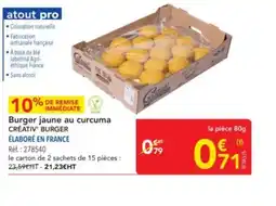 METRO CRÉATIV BURGER Burger jaune au curcuma offre