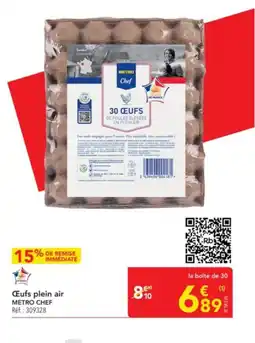 METRO METRO CHEF Œufs plein air offre