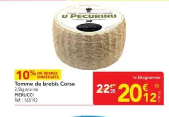 METRO PIERUCCI Tomme de brebis Corse offre