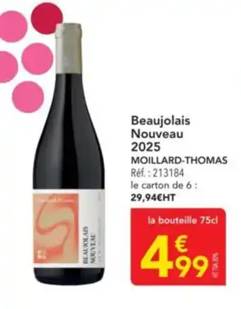 METRO MOILLARD-THOMAS Beaujolais Nouveau 2025 offre