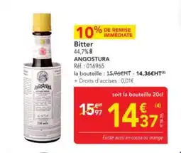 METRO ANGOSTURA Bitter offre