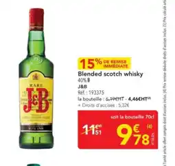 METRO J&B Blended scotch whisky offre