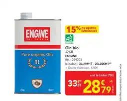 METRO ENGINE Gin bio offre