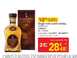 METRO CARDHU Single malt scotch whisky offre