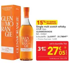 METRO GLENMORANGIE Single malt scotch whisky offre