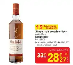METRO GLENFIDDICH Single malt scotch whisky offre