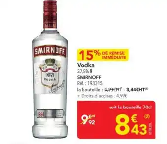 METRO SMIRNOFF Vodka offre