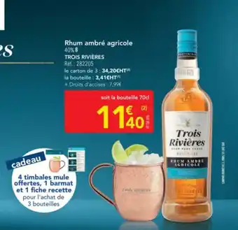 METRO TROIS RIVIÈRES Rhum ambré agricole offre