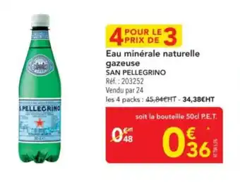 METRO SAN PELLEGRINO Eau minérale naturelle gazeuse offre